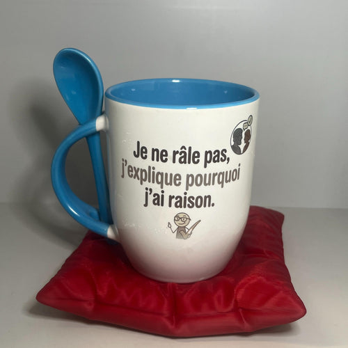 Mug Argent 'Je ne rale pas j'explique pourquoi j'ai raison' Design Élégant et Finition de Haute Qualité Idéale pour les Collectionneurs ou Cadeau Unique