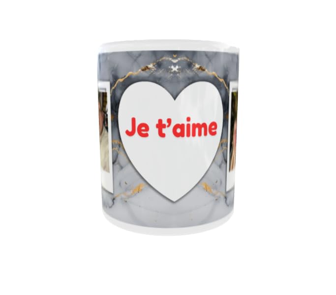 Mug Saint Valentin personnalisable photo et texte. Cadeau Original pour couple –
