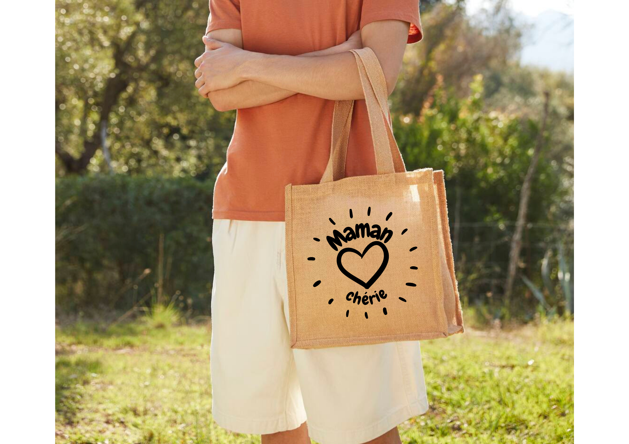 Jute shopping Tote Bag Maman Chérie