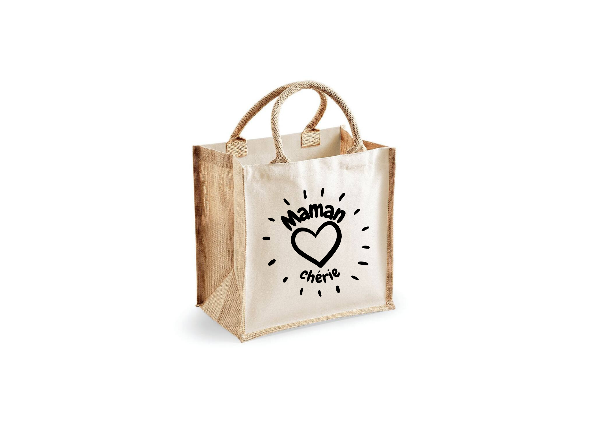 Jute shopping Tote Bag Maman Chérie
