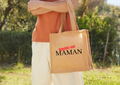Jute shopping Tote Bag Appellez-moi Maman