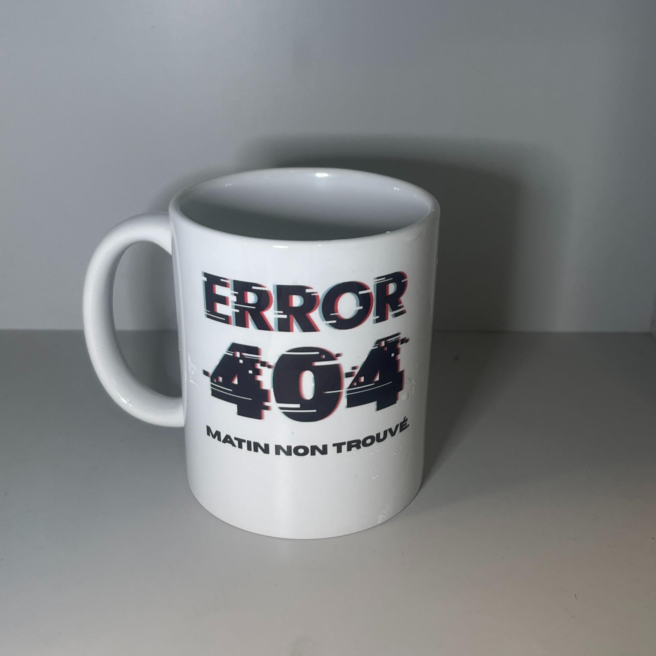 Mug Argent 'Erreur 404' Design Élégant et Finition de Haute Qualité Idéale pour les Collectionneurs ou Cadeau Unique