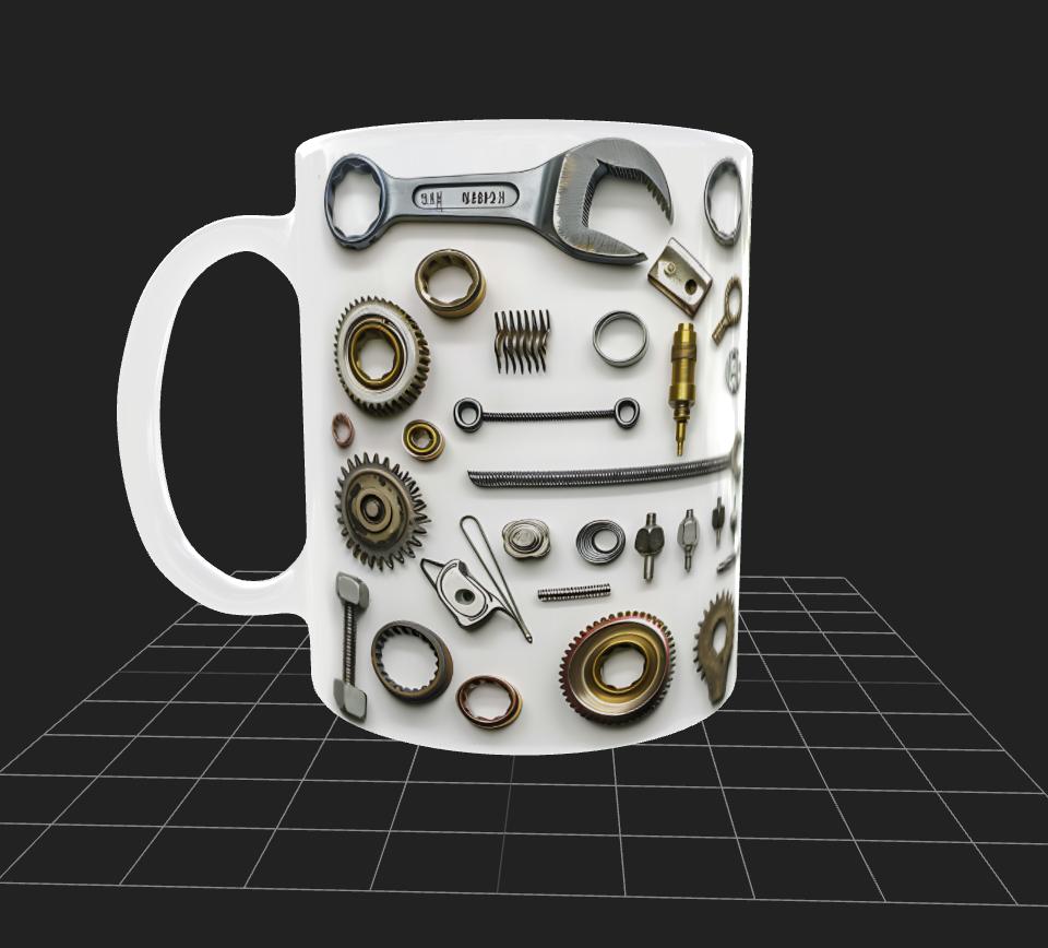 Mug 'Mécanique' Design Élégant et Finition de Haute Qualité Idéale pour les Collectionneurs ou Cadeau Unique