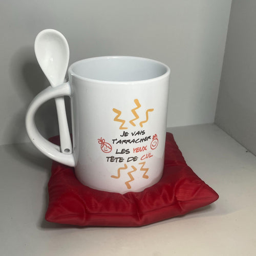 Mug Vintage 'Je vais t arracher les yeux tête de cul' Design Élégant et Finition de Haute Qualité Idéale pour les Collectionneurs ou Cadeau Unique