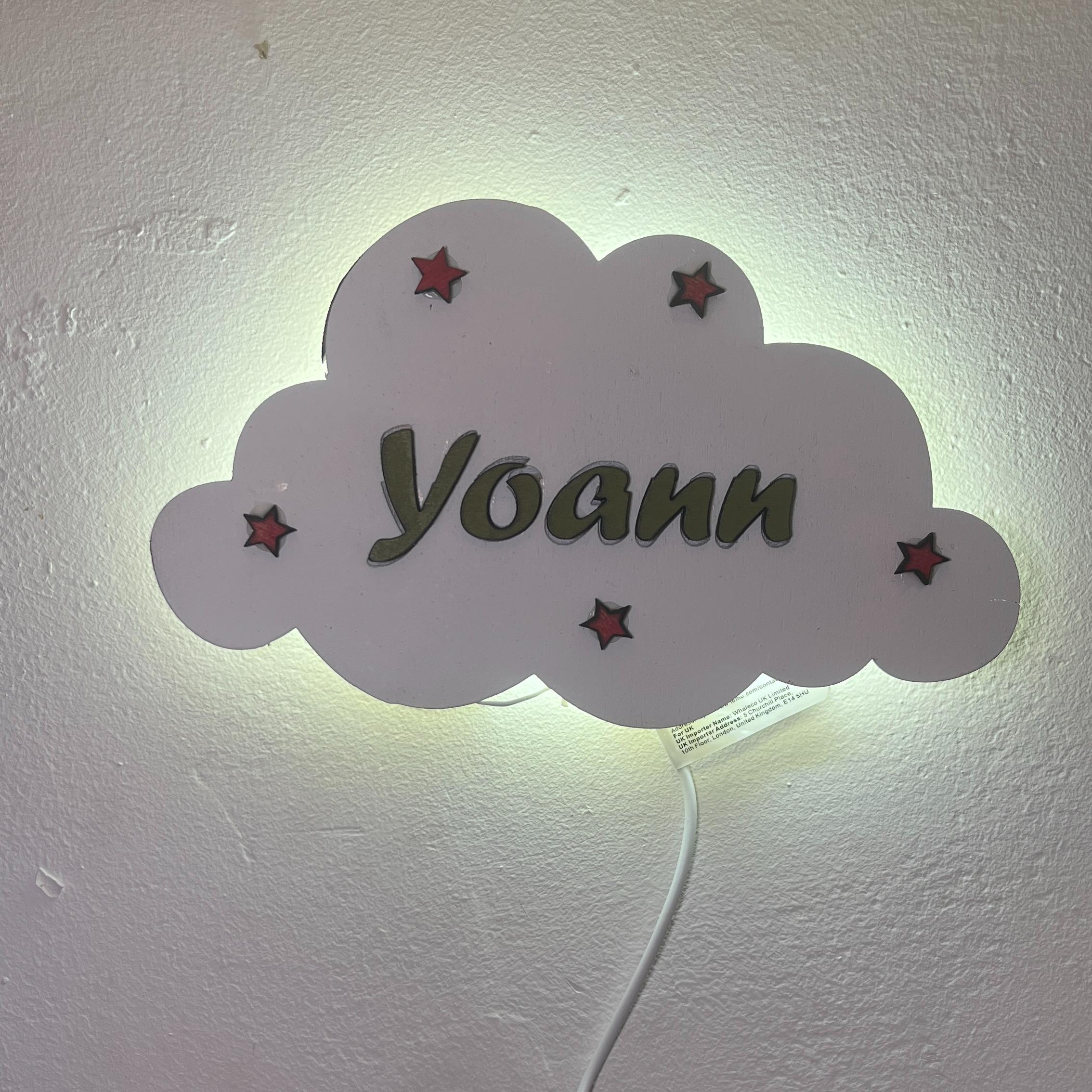 Plaque de porte en bois personnalisable avec prénom