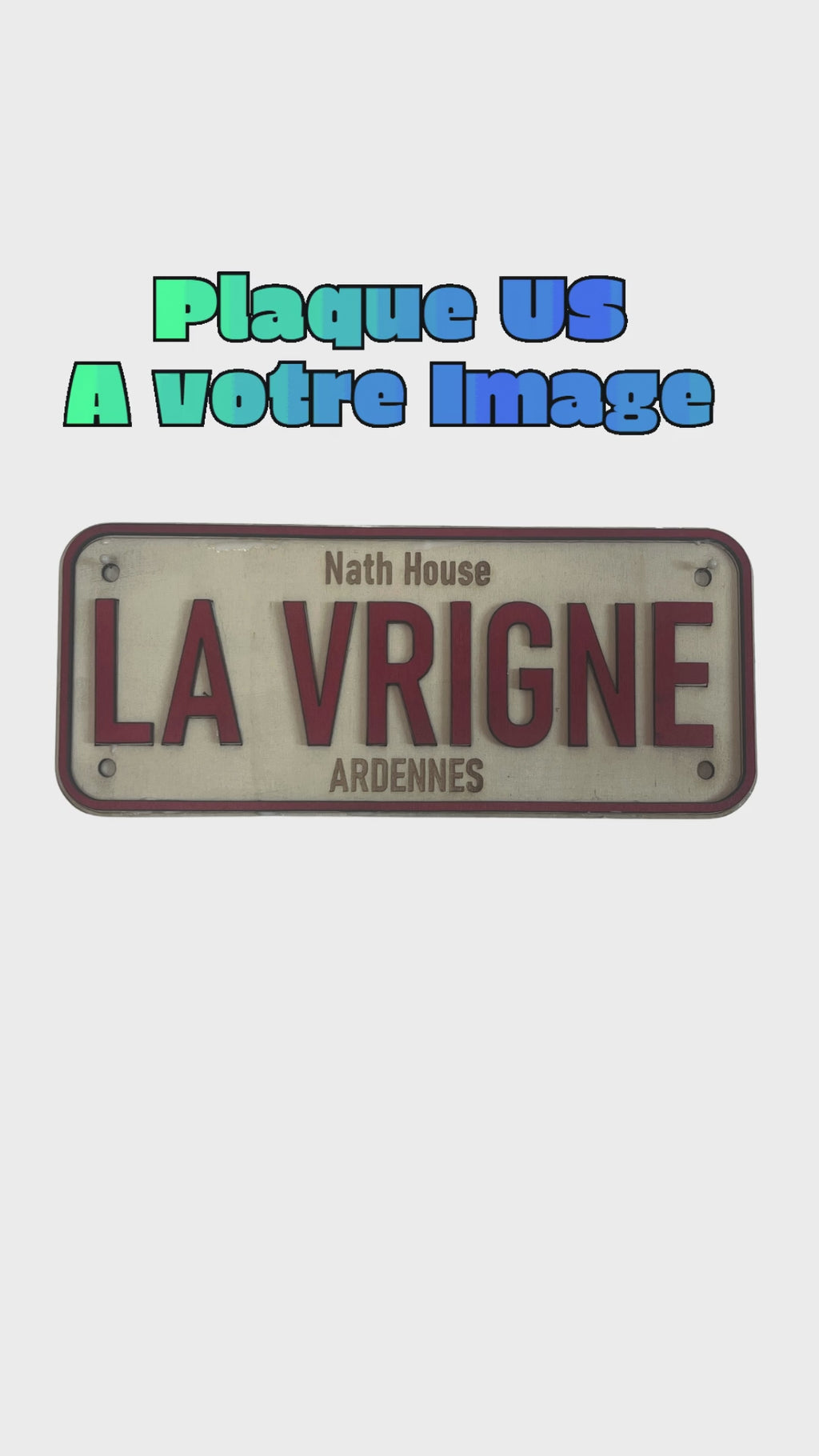 Plaque US en Bois